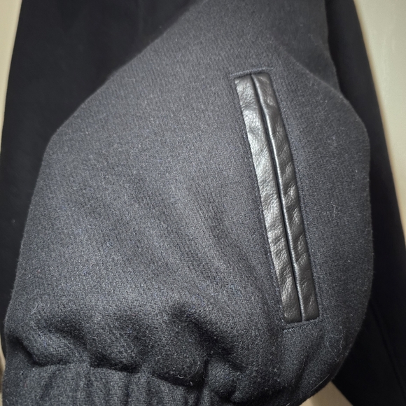 Nike Solo Swoosh Wool Varsity Jacket Leather Black Men S FZ1168-010 New - Picture 3 of 10